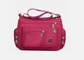 Anti-theft Multi-Pocket Sling Bag, Rose Red Casual Travel Shopping Handbag